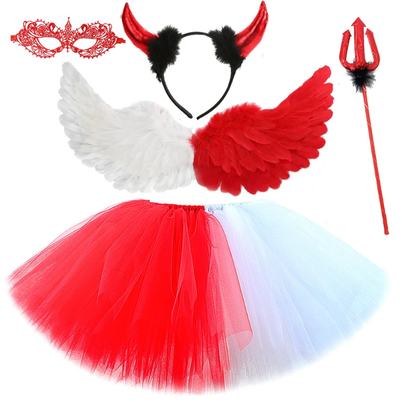 Half Angel Half Devil Costume  - Baby Tutu Skirt avaliação e preço