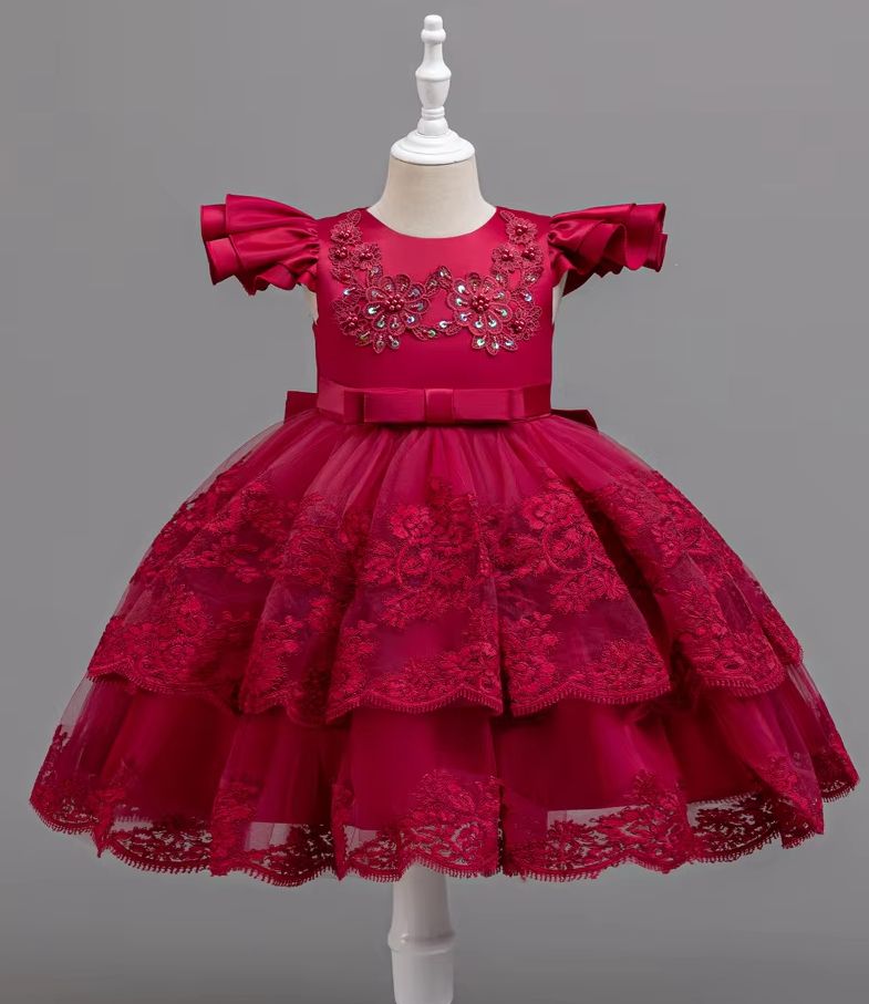 Girl Party Dress Embroidery Ch - Baby Clothing For Girls avaliação e preço