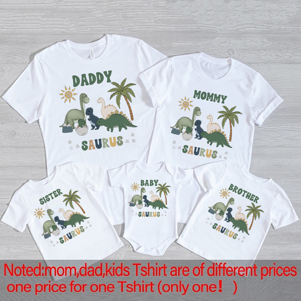 Cartoon Dinosaur Print Family  - Baby Clothing Sets Boy avaliação e preço