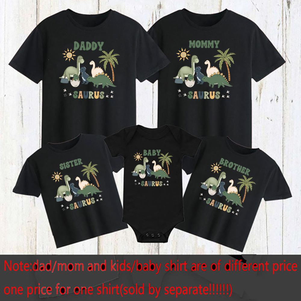 Cartoon Dinosaur Print Family  - Baby Clothing Sets Boy avaliação e preço