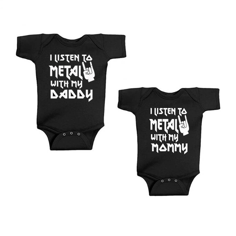 I Listen to Metal with My Dadd - Baby Clothing Gender Neutral avaliação e preço