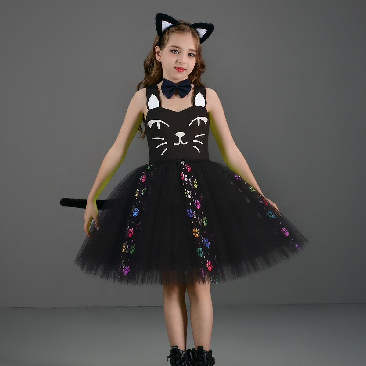 Pink Black Cat Tutu Dress for  - Baby Clothing For Girls avaliação e preço