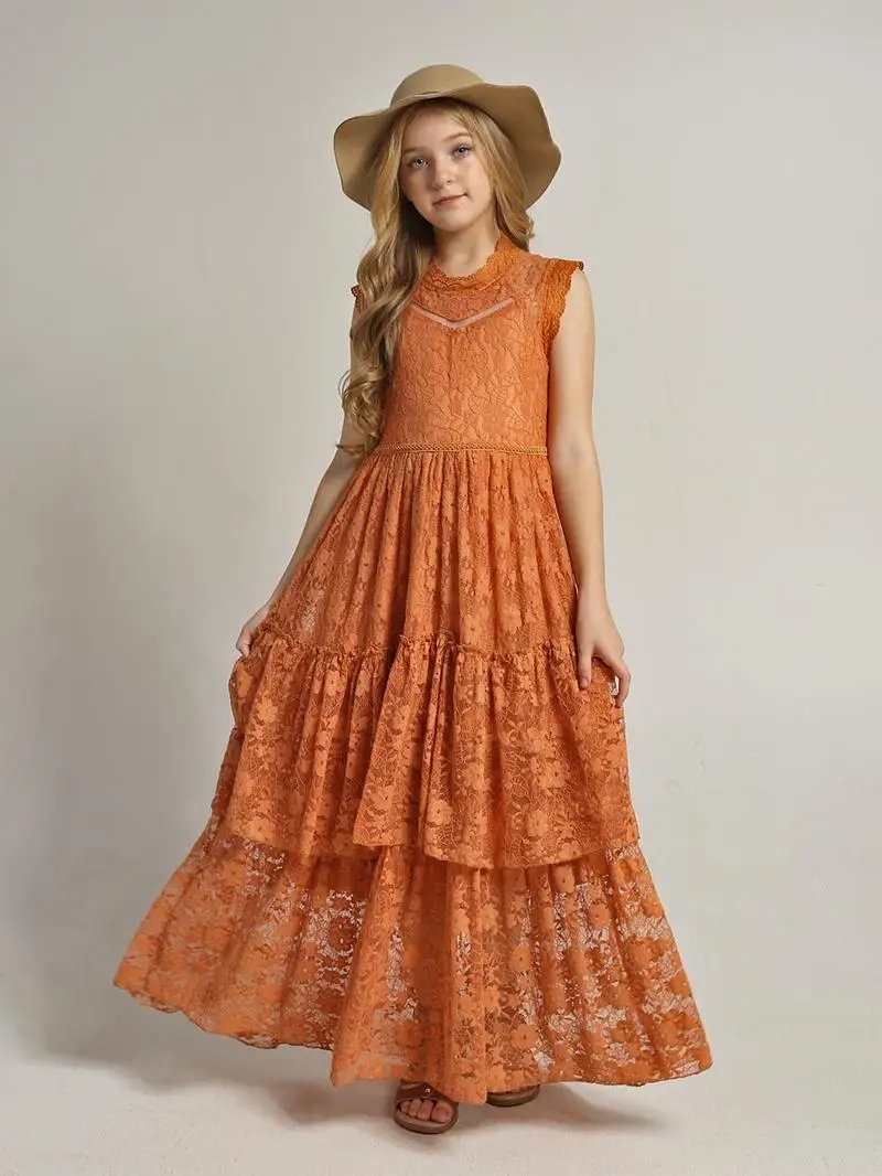 Girls Flower Dress Lace Cotton - Baby Clothing For Girls avaliação e preço