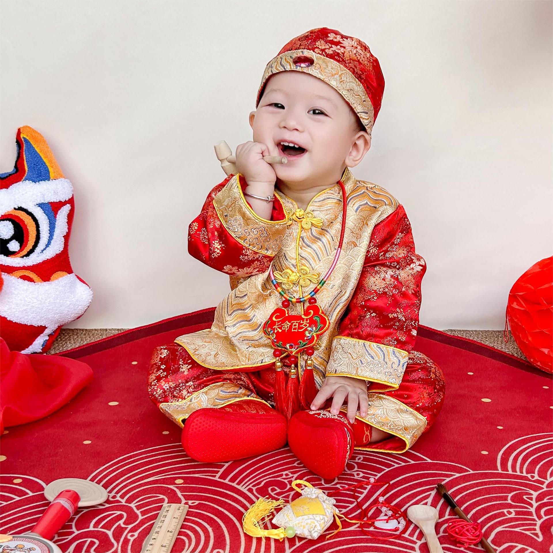 Baby Kids Tang Suit Chinese Tr - Baby Clothing Sets Boy avaliação e preço