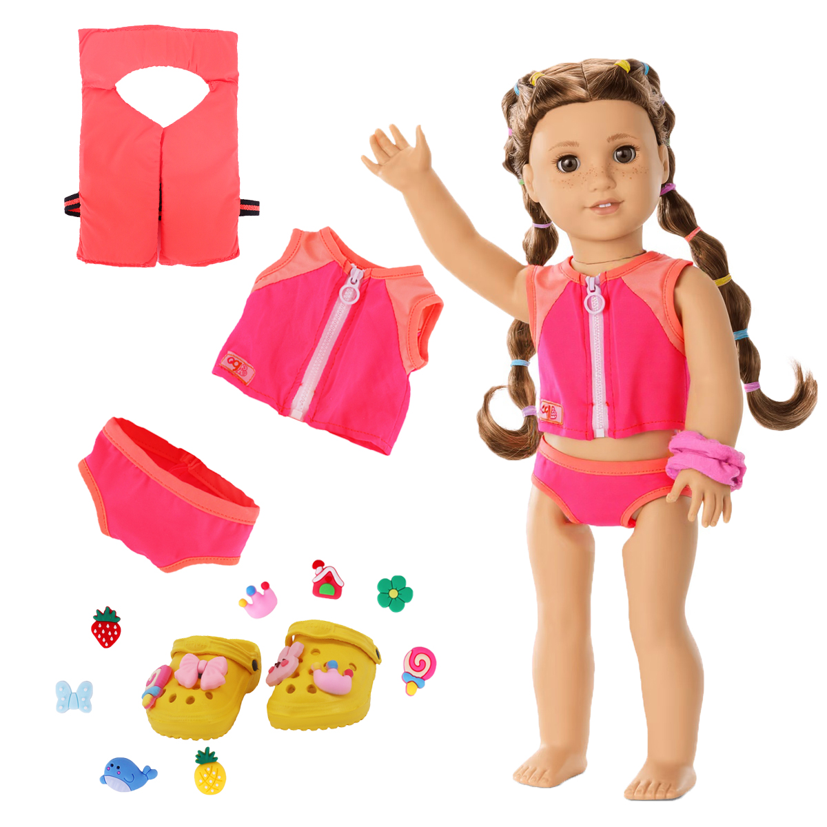 Head Flower Swimsuit Fish Scal - Baby Clothing For Girls avaliação e preço