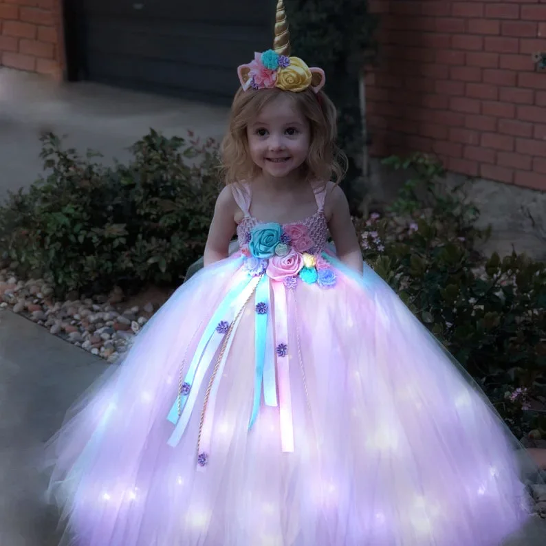 Gilrs Long LED Unicorn Tutu Dr - Baby Tutu Skirt avaliação e preço