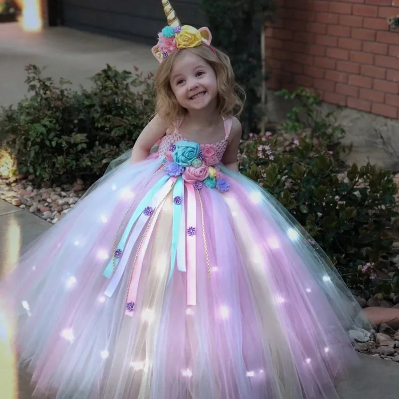 Gilrs Long LED Unicorn Tutu Dr - Baby Tutu Skirt avaliação e preço