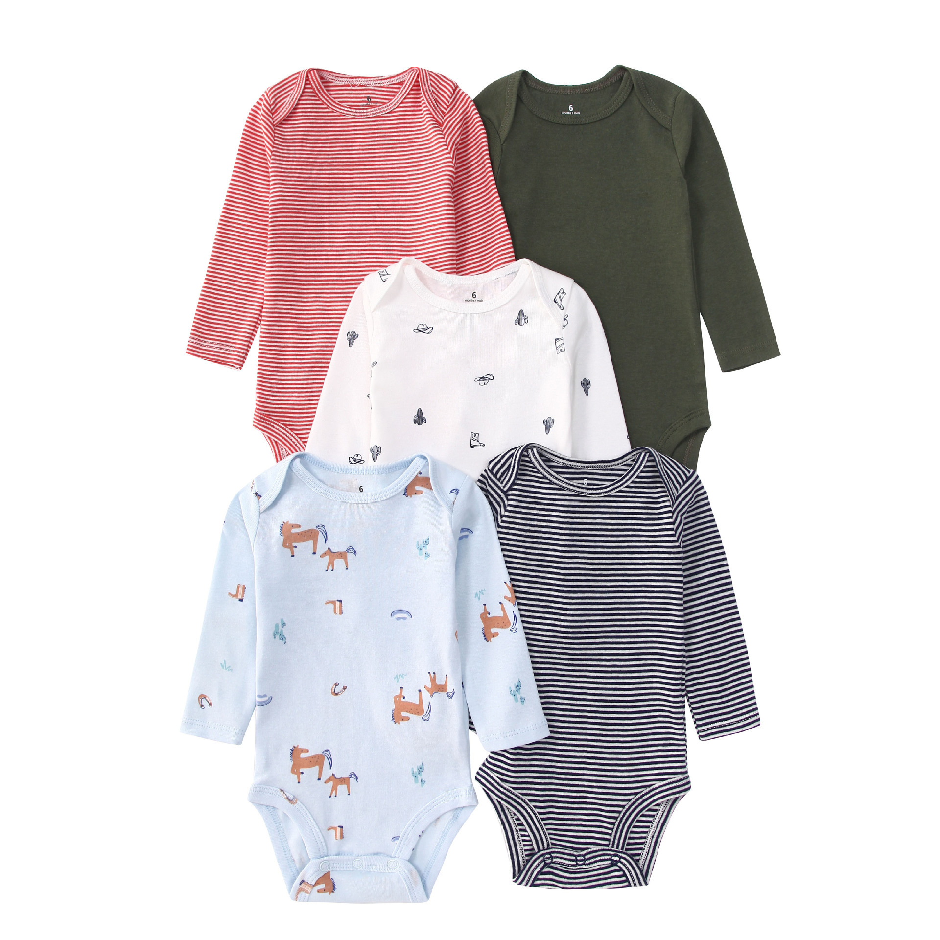 5PCS Newborn Infant Baby Bodys - Baby Clothing Gender Neutral avaliação e preço
