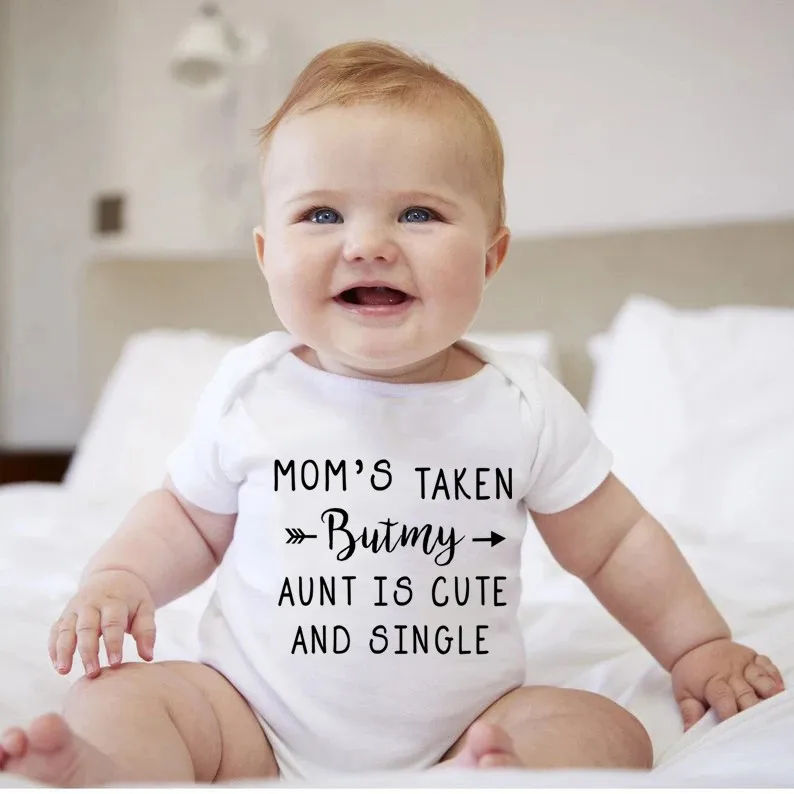 My Aunt Is Cute and Single Fun - Baby Clothing Gender Neutral avaliação e preço